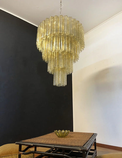 Vintage Murano Amber Tubes Chandelier