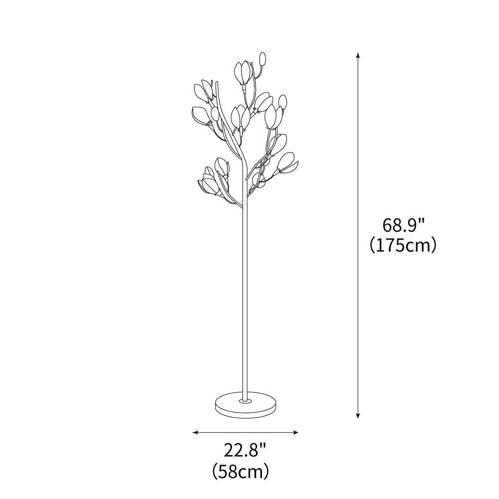 Porcelain Magnolia Floor Lamp