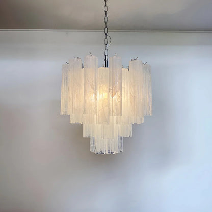 White Murano Tubes Chandelier