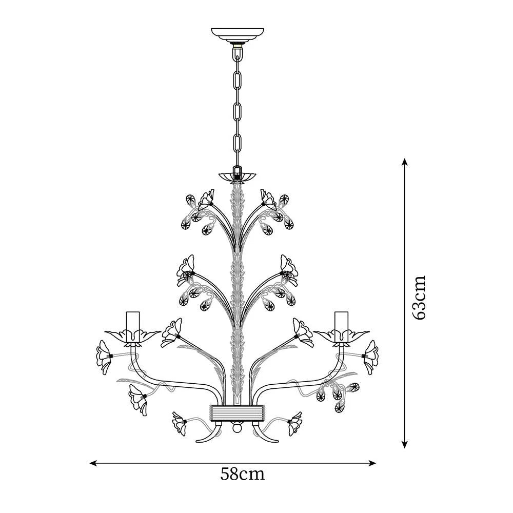 White Rose Crystal Chandelier