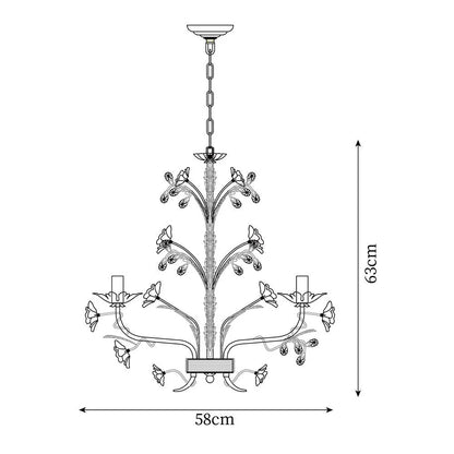 White Rose Crystal Chandelier