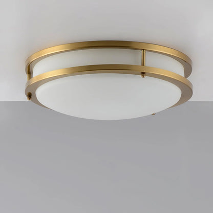 Whittier Natural Brass Flush Ceiling Light