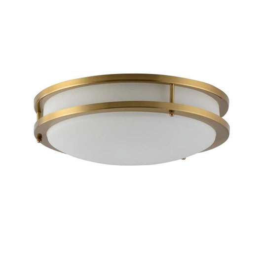 Whittier Natural Brass Flush Ceiling Light