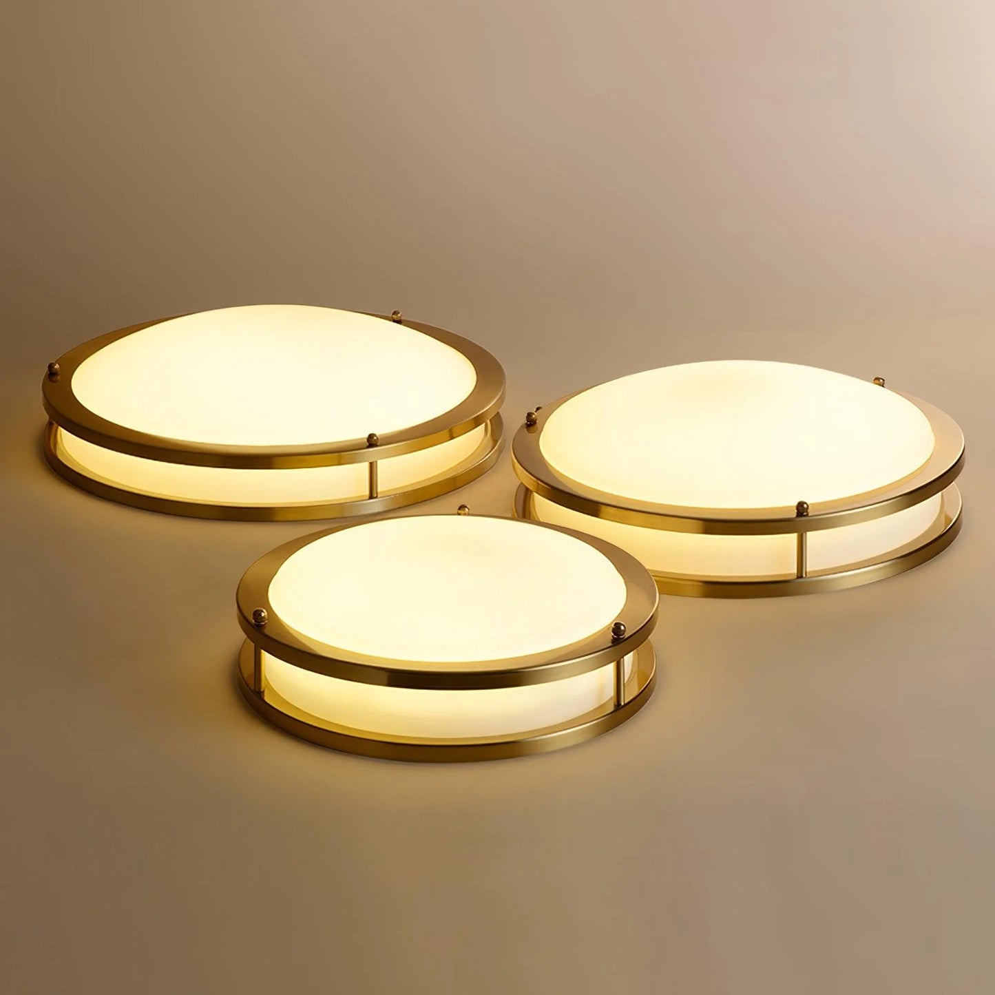 Whittier Natural Brass Flush Ceiling Light