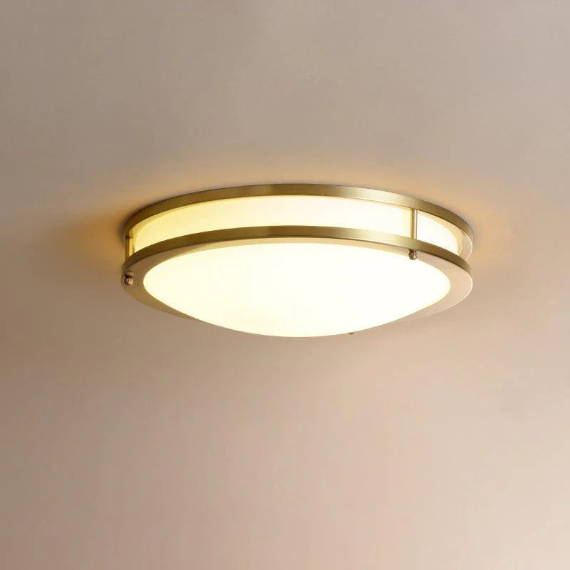 Whittier Natural Brass Flush Ceiling Light