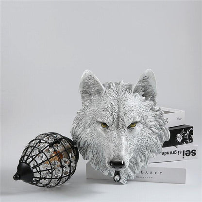 Wolf Head Wall Lamp