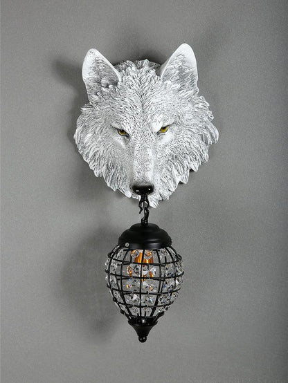 Wolf Head Wall Lamp