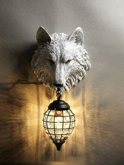 Wolf Head Wall Lamp