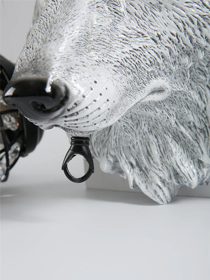 Wolf Head Wall Lamp