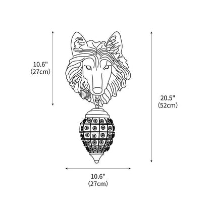 Wolf Head Wall Lamp