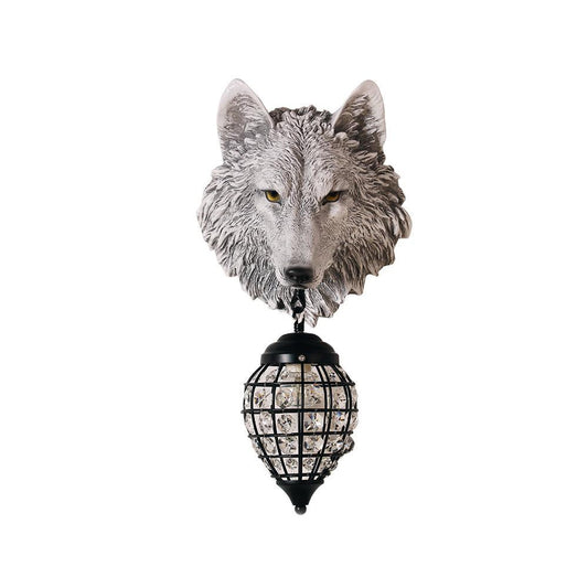Wolf Head Wall Lamp