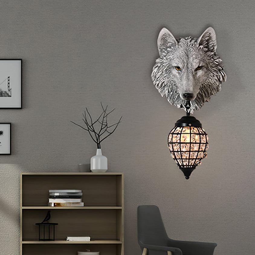 Wolf Head Wall Lamp
