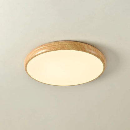 Wood Grain Round Ceiling Lamp