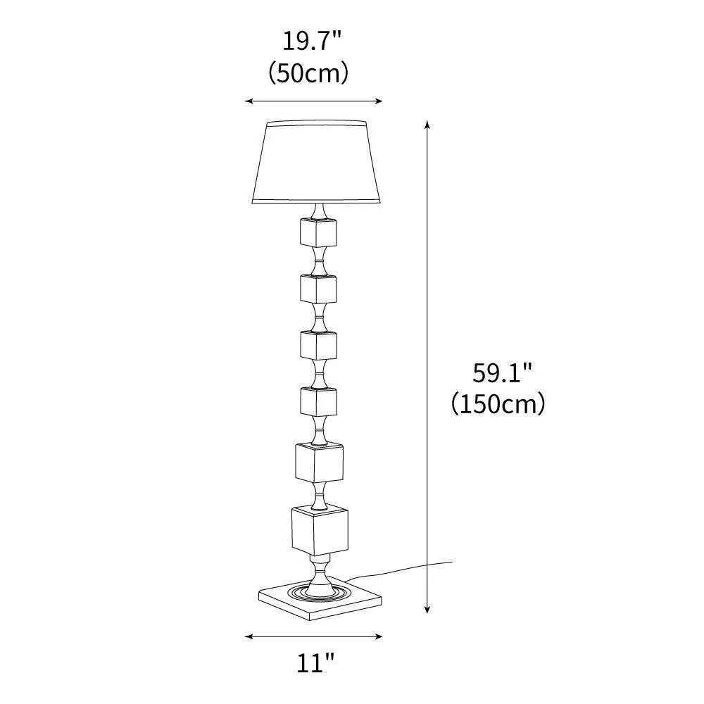Wooden Square Stack Floor Lamp
