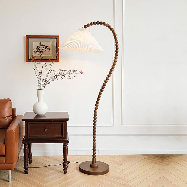Wooden Bead Floor Lamp