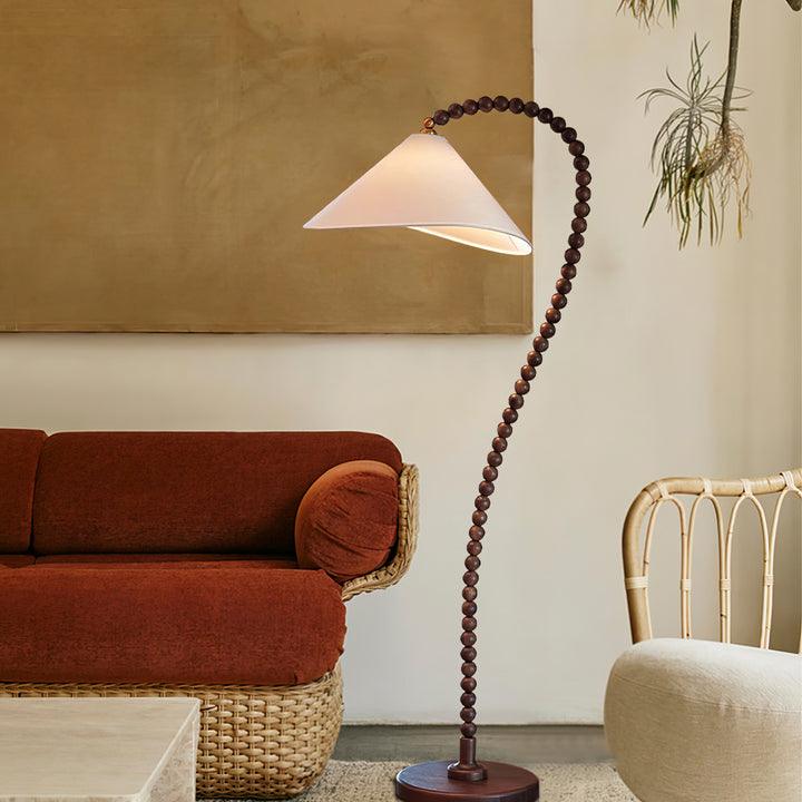 Wooden Bead Floor Lamp