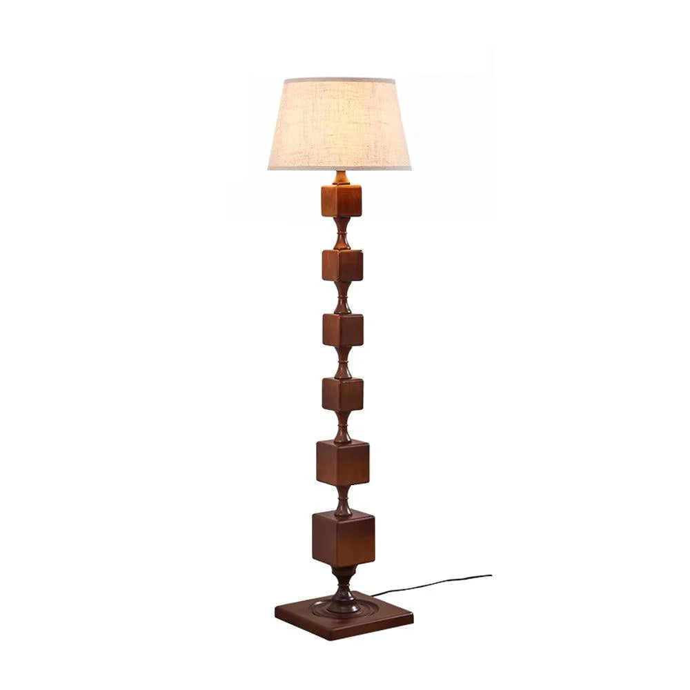 Wooden Square Stack Floor Lamp