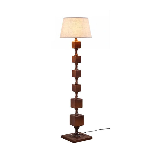 Wooden Square Stack Floor Lamp