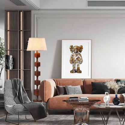 Wooden Square Stack Floor Lamp