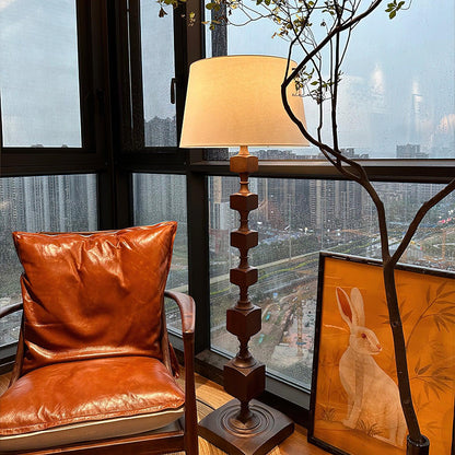 Wooden Square Stack Floor Lamp