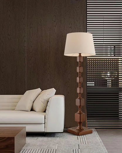 Wooden Square Stack Floor Lamp